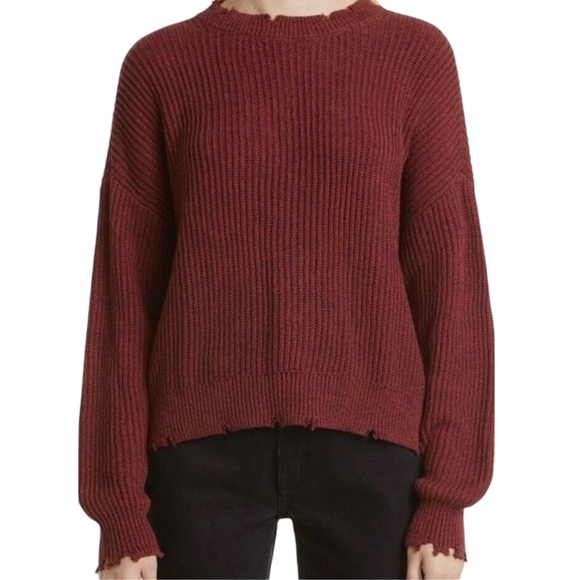 New Pistola Eve Distressed Crewneck Sweater Cherry Black Marl Size XL - Picture 1 of 16